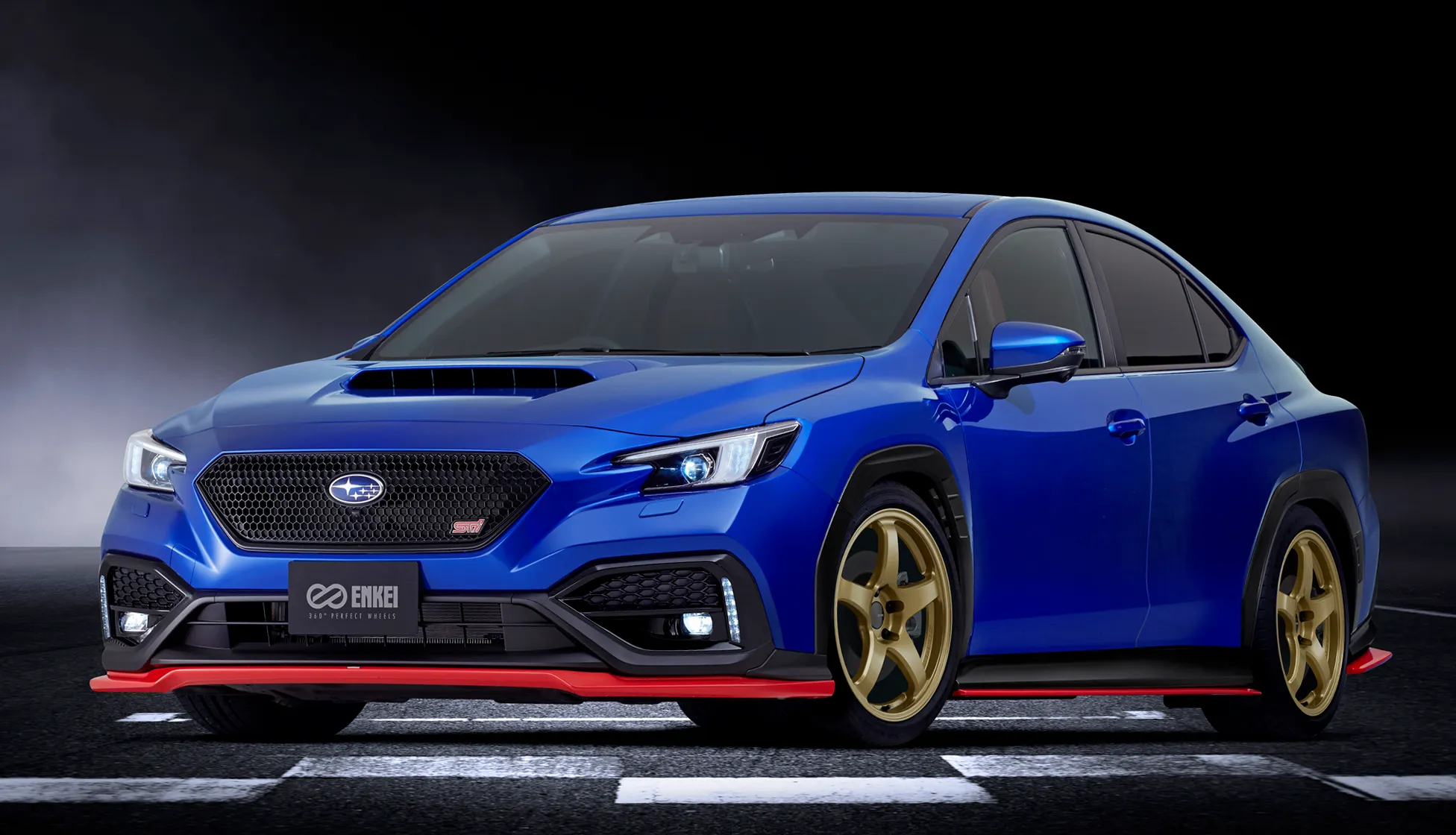 ENKEI PF05 ゴールドを装着したスバルWRX