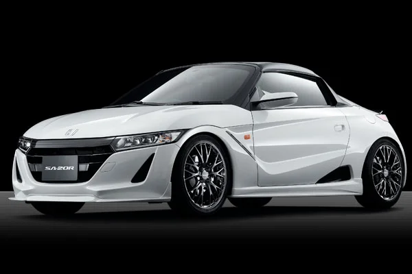 WedsSport SA-20Rを装着した白いホンダ S660のフロント斜め前からの外観