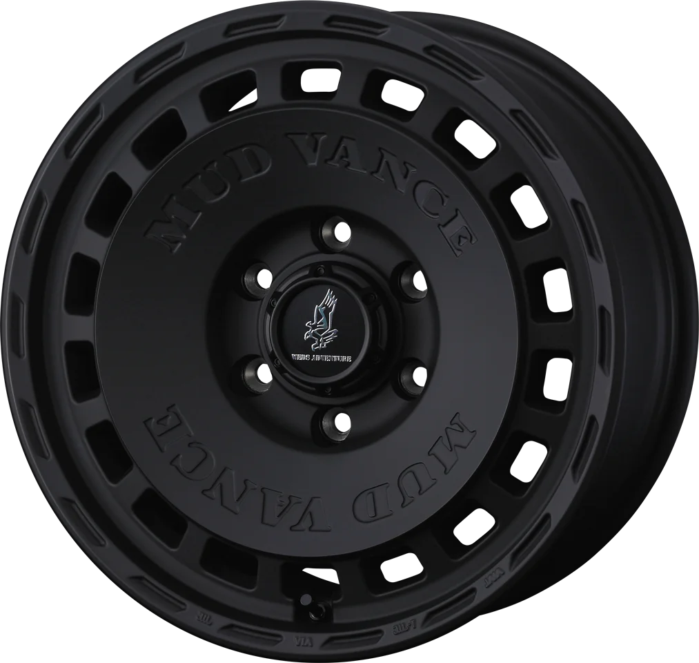 17×8.0JのマッドヴァンスDX、6穴のフルマットブラックディッシュホイール